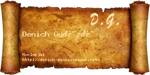 Denich Győző névjegykártya